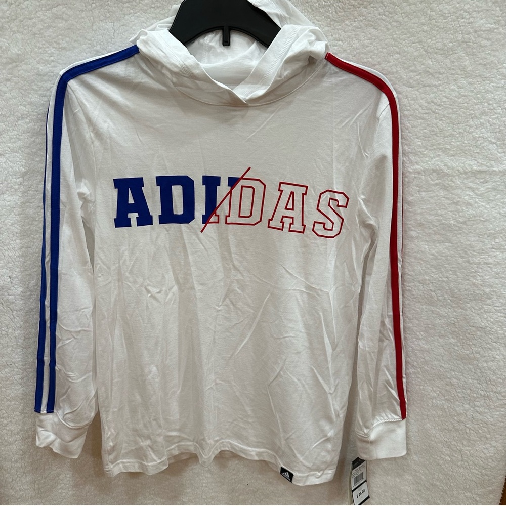 Boys Long Sleeve Adidas Hooded Tee